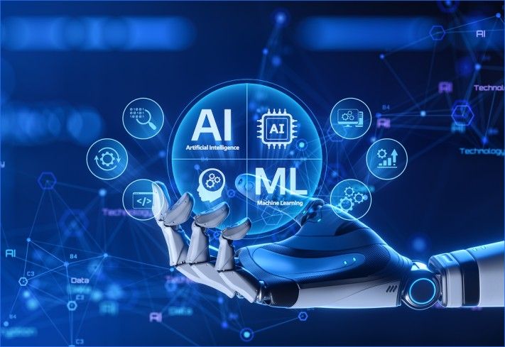 Artificial intelligence and machine learning technologies with robotic automation concept
