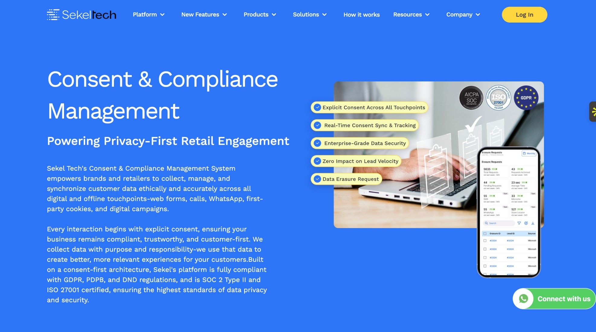 Consent & Compliance Management Screenshot
