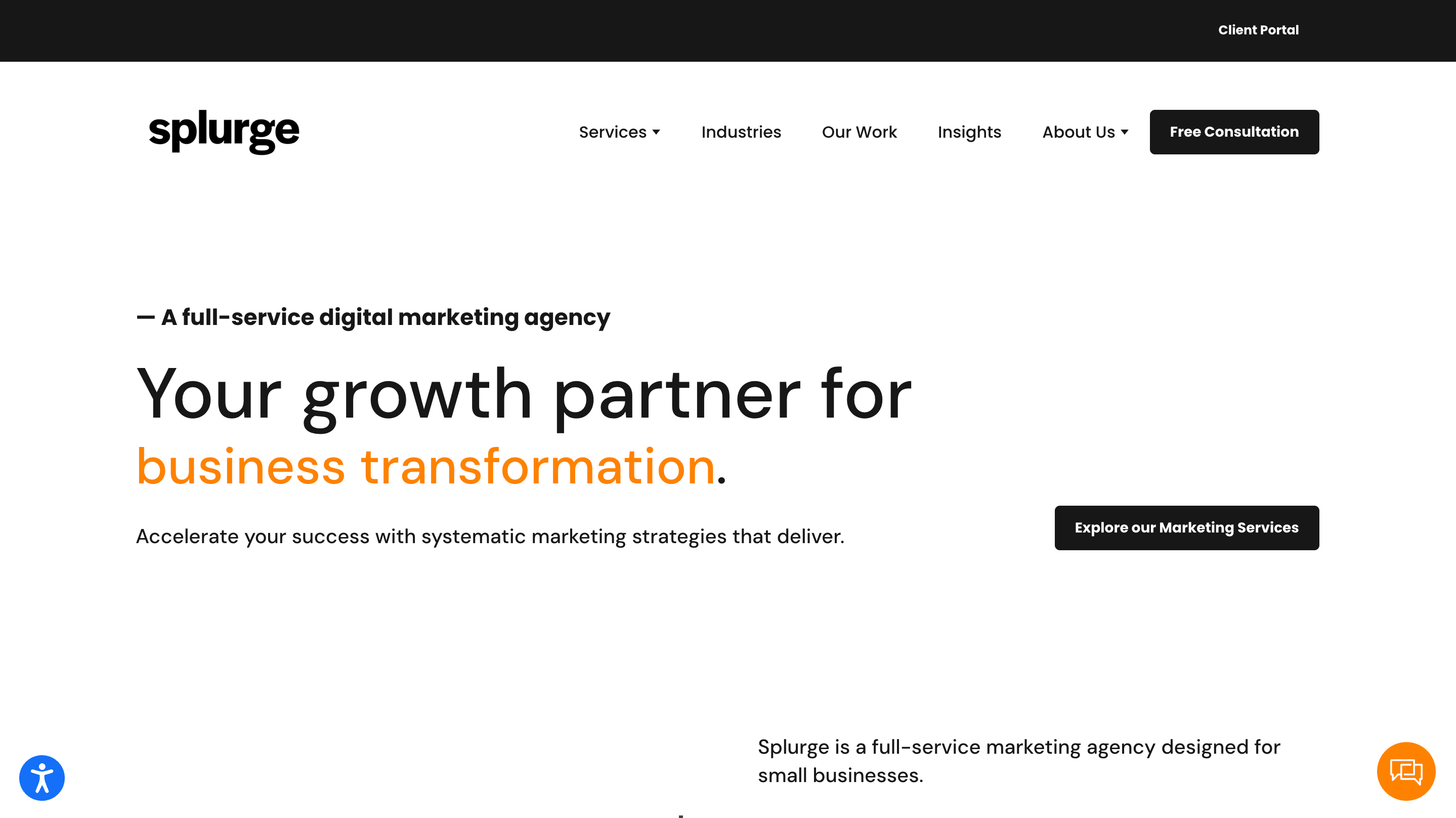 Local Business Marketing Agency - Splurge Homepage 2026