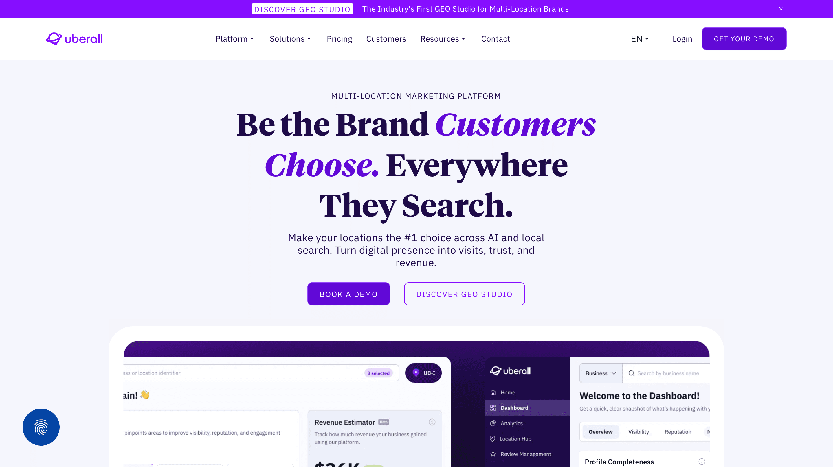 Local Business Marketing Agency - Uberall Homepage 2026