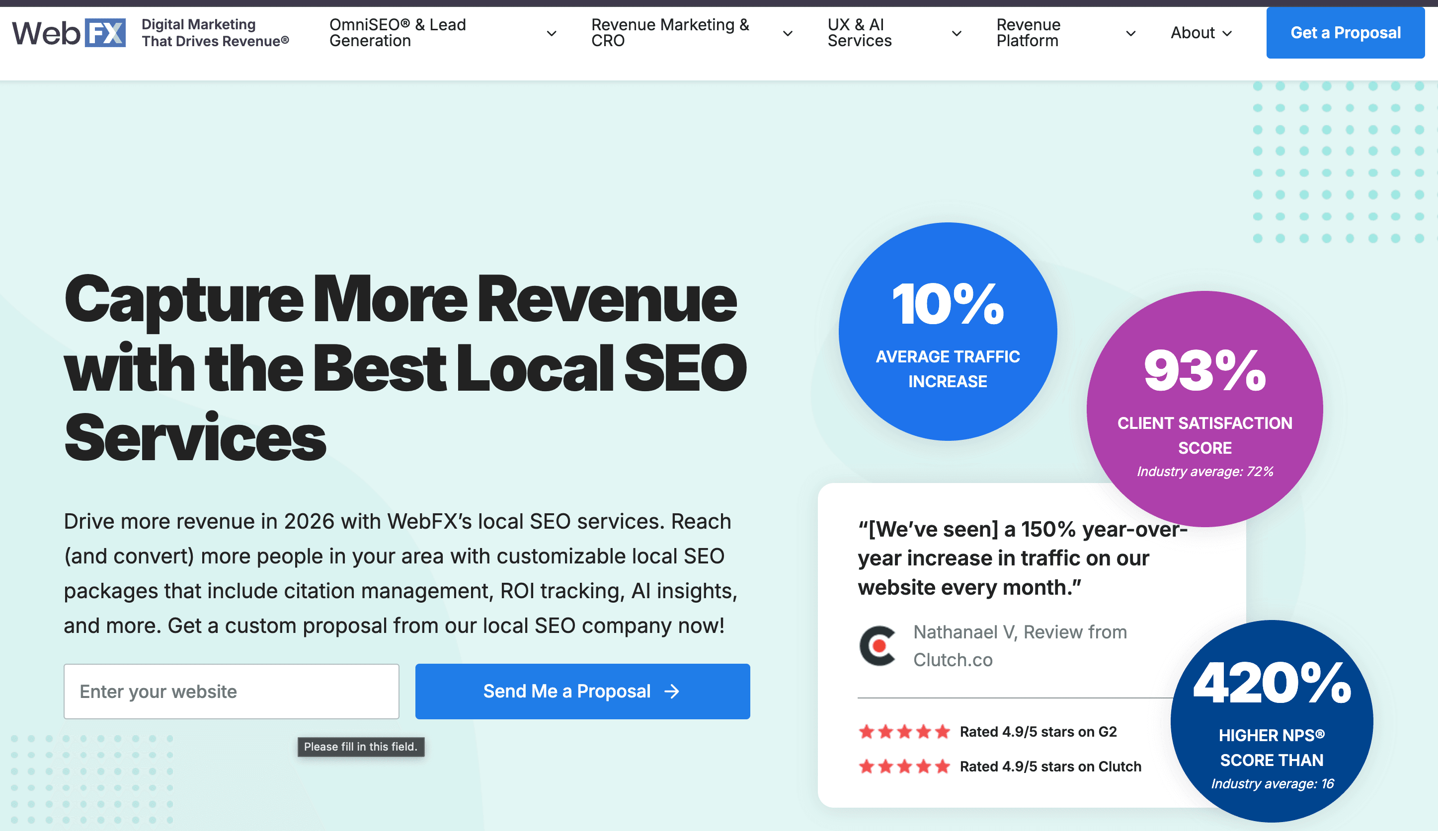 Local Business Marketing Agency - WebFX homepage 2026