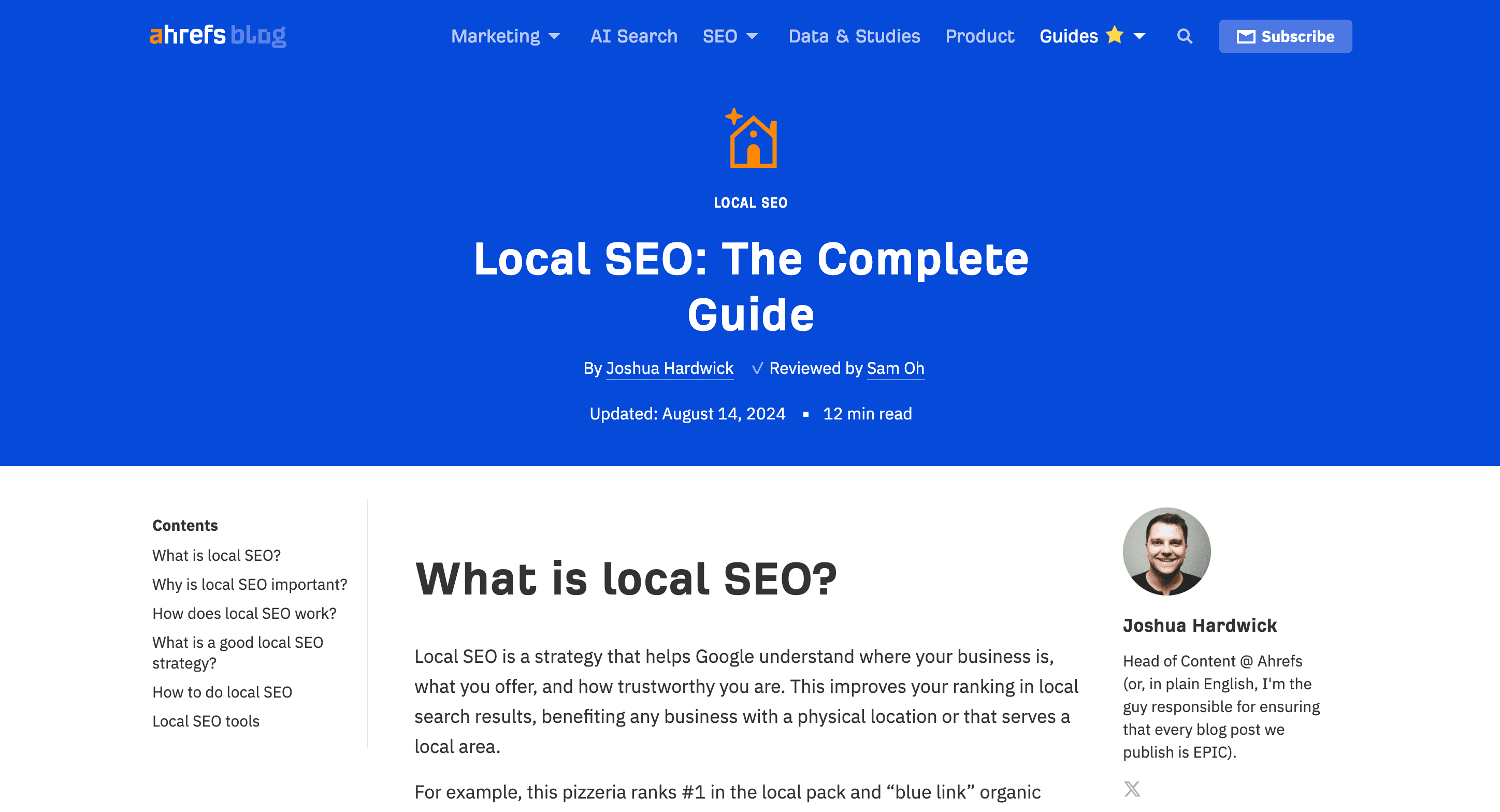 Local Business Marketing Agency - ahrefs homepage 2026