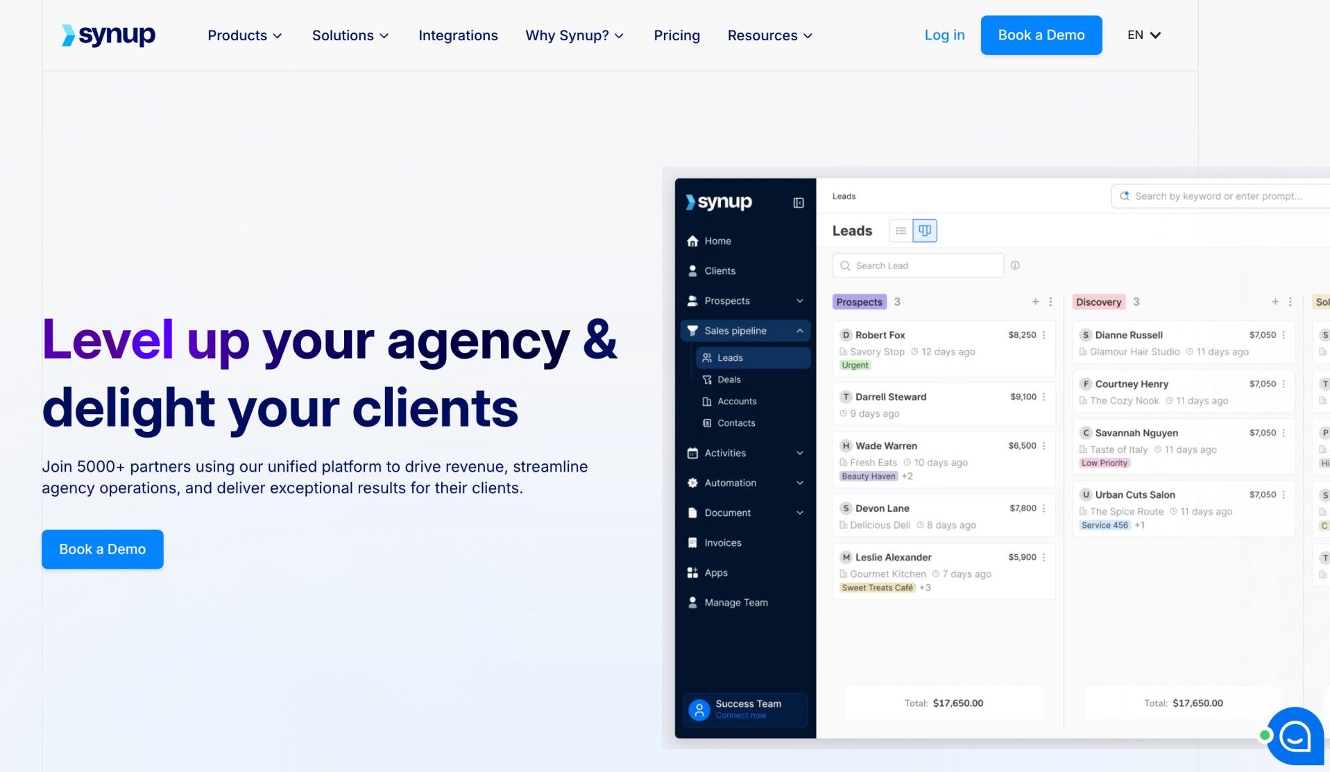 Local Business Marketing Agency - Synup homepage 2026