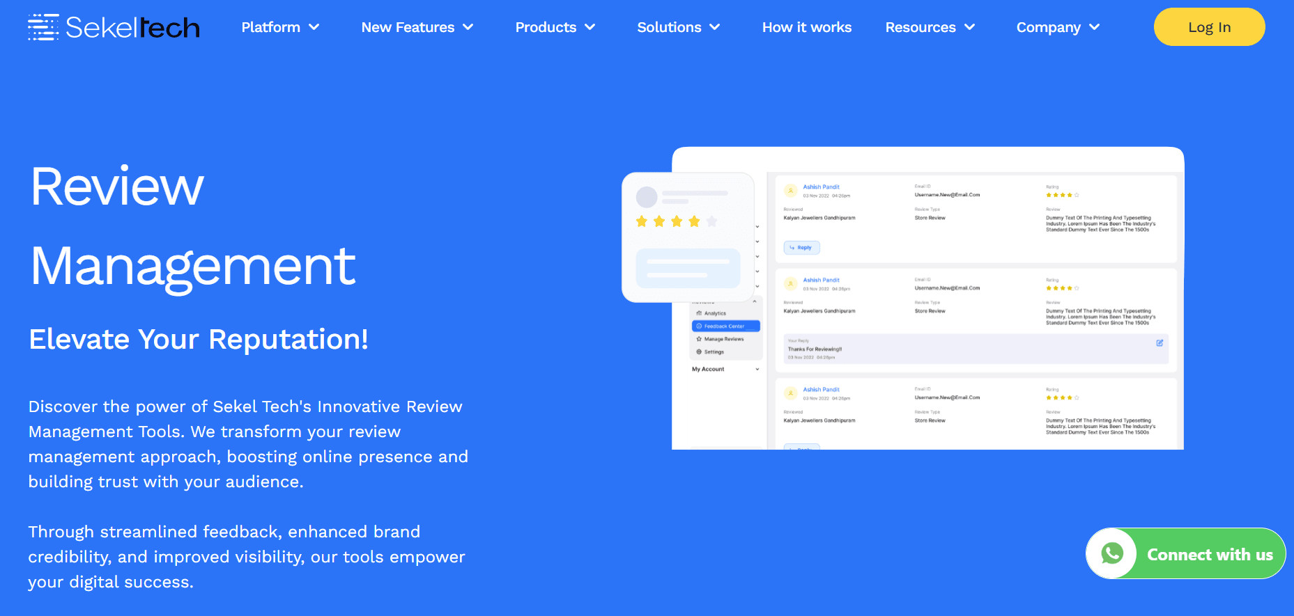 Sekel Tech - Best AI Powered Dynamic Review Management Platform