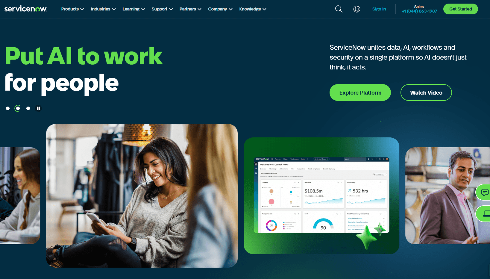 ServiceNow home page
