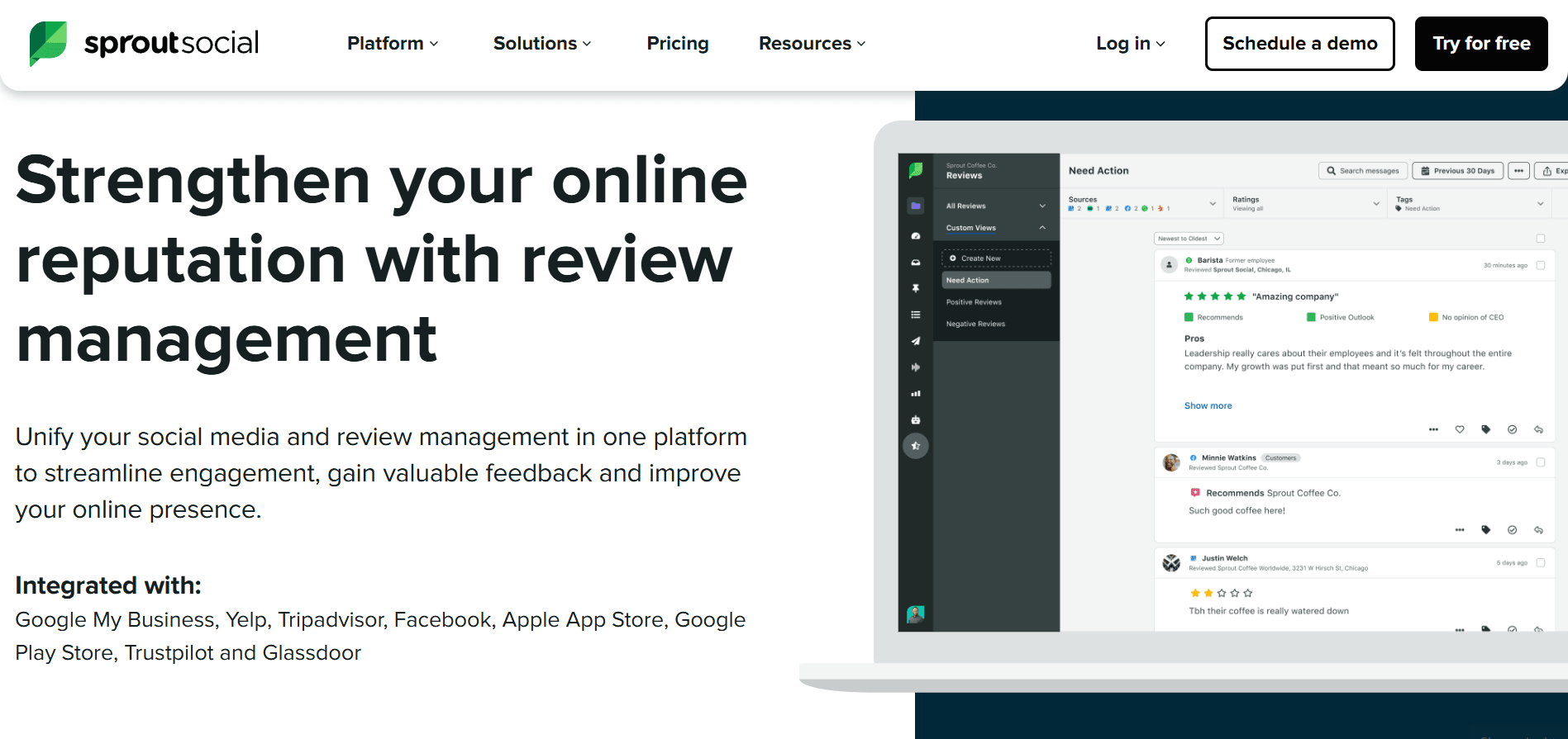 Sprout Social - Best for Integrated Review Management