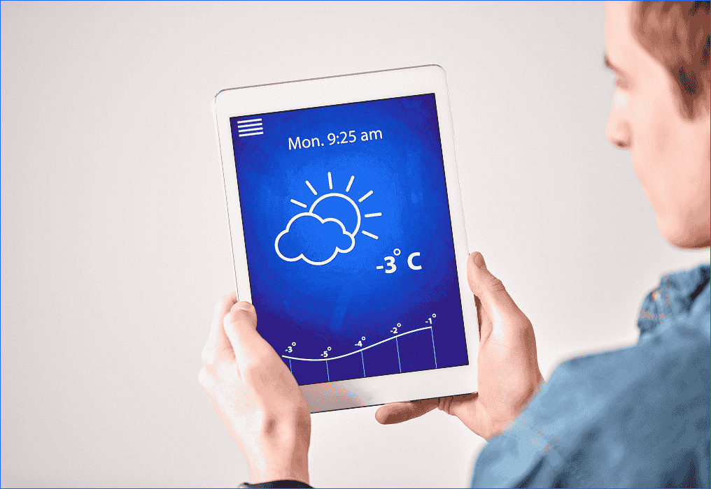 Weather targeting technology displaying real-time weather updates for location-based marketing campaigns