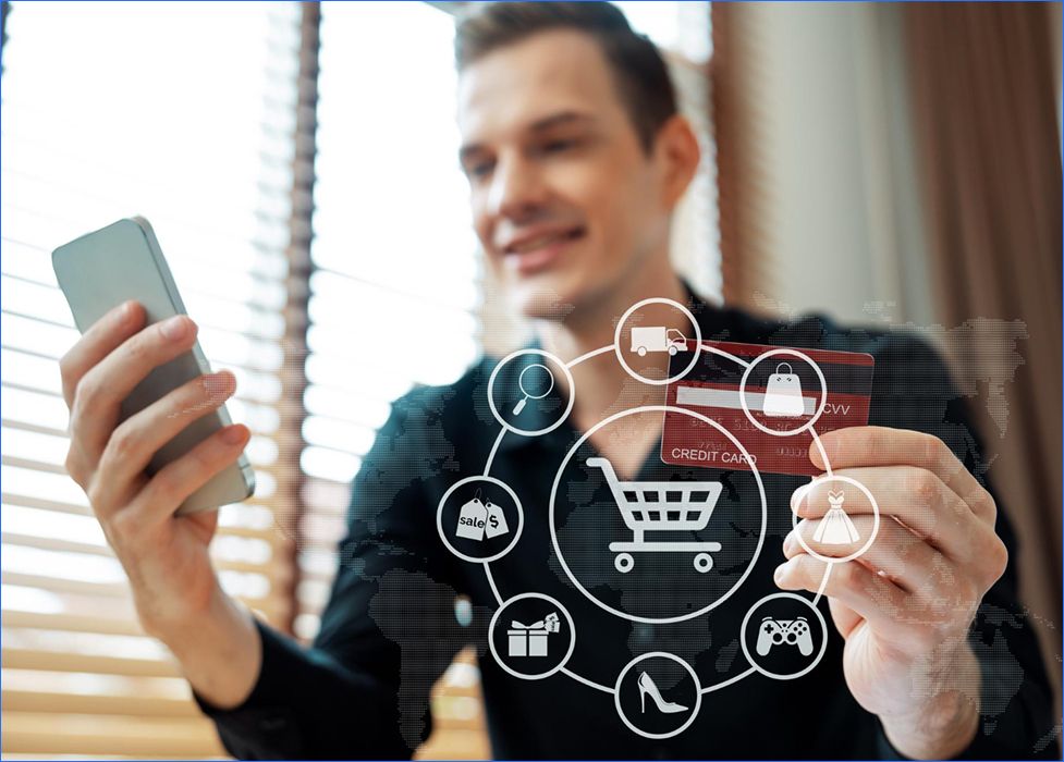 What is Omnichannel Commerce concept showing seamless shopping across mobile, payment, and delivery channels